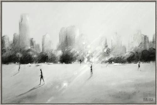 "Great Lawn Light Central Park" giclée canvas print | Paintings by Beverly Brown