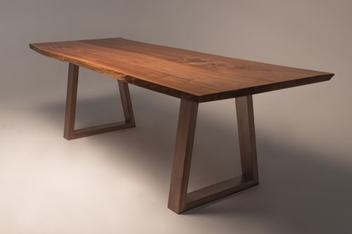 European Walnut on Solid Walnut Pedestals | Dining Table in Tables by L'atelier Mata