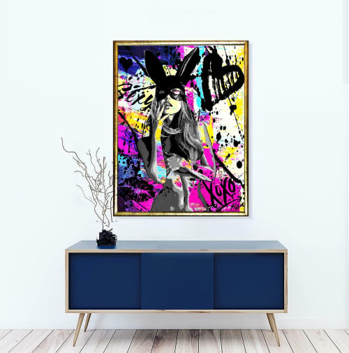 Bunny Love | Mixed Media by Julie-Mila Bouffard