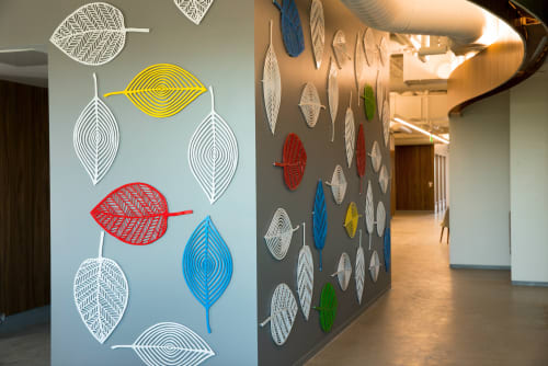 "Leaves" | Paneling in Wall Treatments by ANTLRE - Hannah Sitzer | Google Events Center in Redwood City
