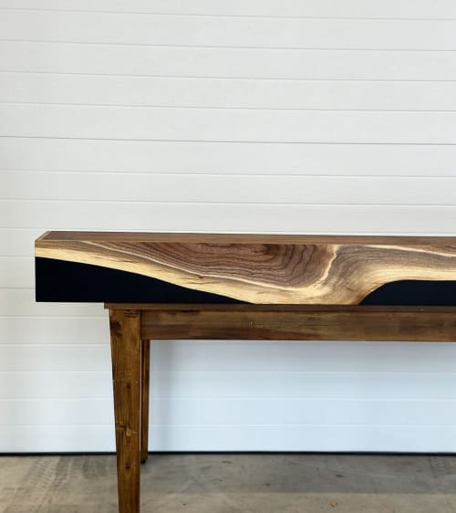 Walnut Suspended River Mantel | Ledge in Storage by TRH Furniture