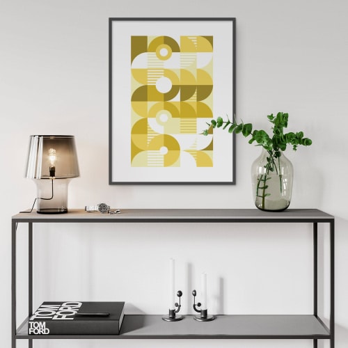 Monochromatic Machine in Gold Art Print | Paintings by Michael Grace & Co.