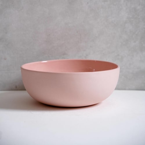 Handmade Porcelain Salad Serving Bowl. Powder Pink | Serveware by Creating Comfort Lab