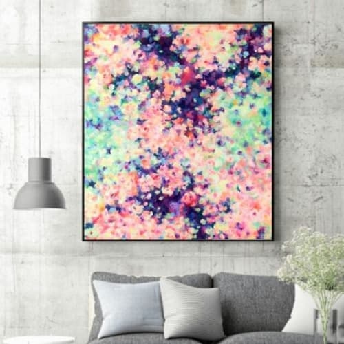 EDÉN III. Abstract floral painting. | Paintings by Silvia Cid Art