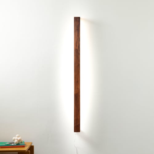 "Vista" Wooden LED Wall Light, Dimmable Floating Hardwood RB | Sconces by THE IRON ROOTS DESIGNS