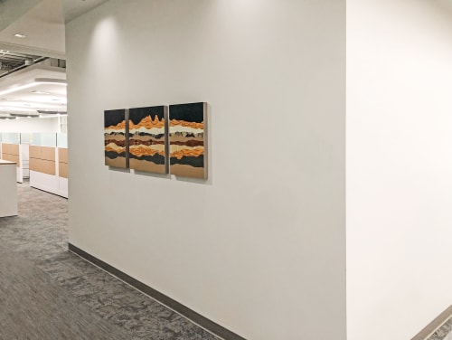 Foothills in Moonlight I-III | Mixed Media by Lorelle Rau Studios | PacificSource Health Plans in Springfield