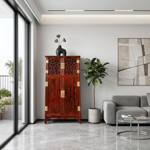 Ming Dynasty Style Luxury Lattice Storage Cabinet I | Storage by Dynasty Artisan
