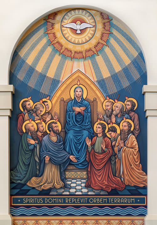 Pentecost - Print on Icon Board | Art & Wall Decor by Ruth and Geoff Stricklin (New Jerusalem Studios)
