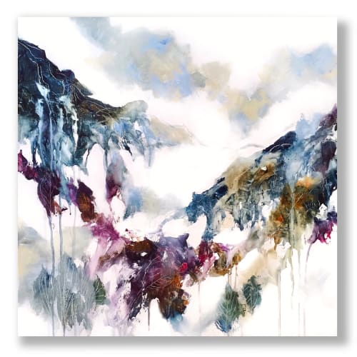 "Mountains are made of cloud" and "Fragments of time" Paintings | Oil And Acrylic Painting in Paintings by Cristina Dalla Valentina