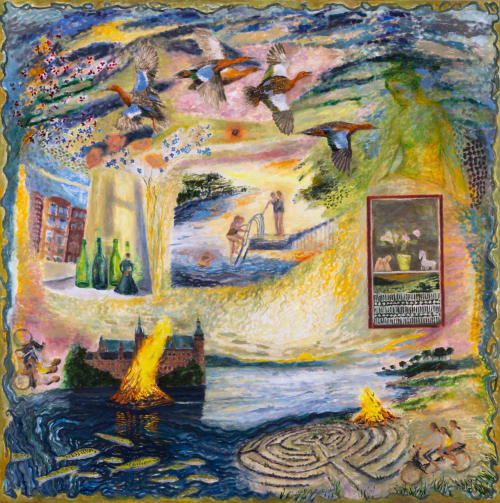 The Longest Day of the Year is Not the Latest Sunset | Oil And Acrylic Painting in Paintings by Sally K. Smith