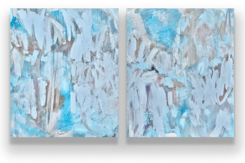 PLOT TWIST (diptych) original painting | Paintings by Stacey Warnix Studio