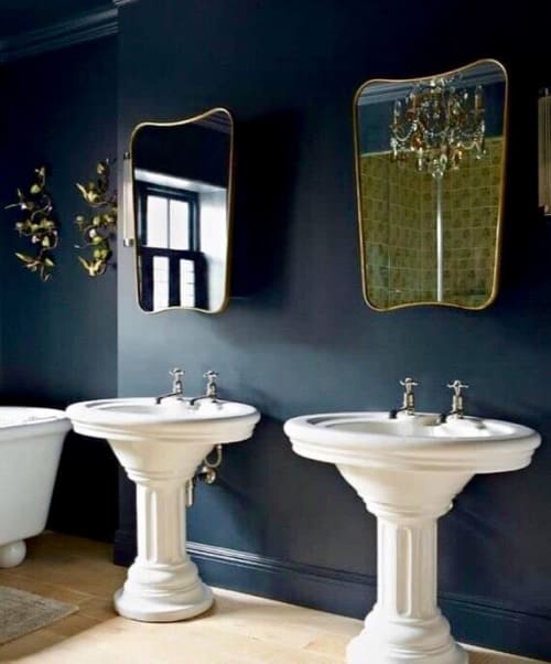 Mid-Century Style Mirror Irregular Shape & Embossed Brass Fr | Decorative Objects by Jover + Valls