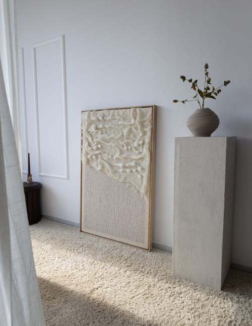 Aura - Handwoven Framed Wool Textile Sculpture | Wall Sculpture in Wall Hangings by Lale Studio & Shop