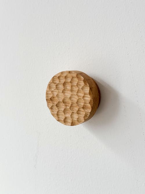 Hand Carved Oak Wall Hook | Hardware by Ana Salazar Atelier