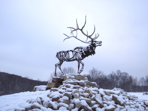 Elk Return | Public Sculptures by Wendy Klemperer Art Inc | St. Louis University Henry Lay Sculpture Park in Louisiana