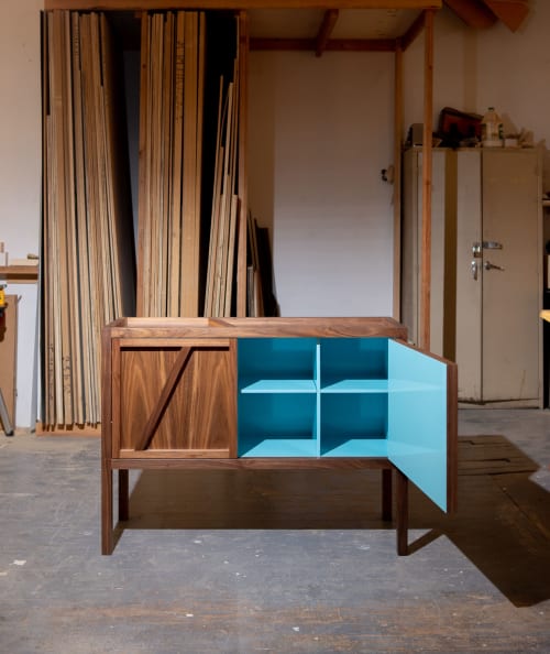 Inside-Out Corto, Sideboard Cabinet, Cerulean Blue | Storage by Sergio Mannino Studio