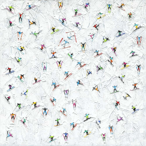 Watch Out for the Ski School | Paintings by Elizabeth Langreiter Art