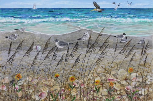By the sea, by the sea | Oil And Acrylic Painting in Paintings by Trena McNabb