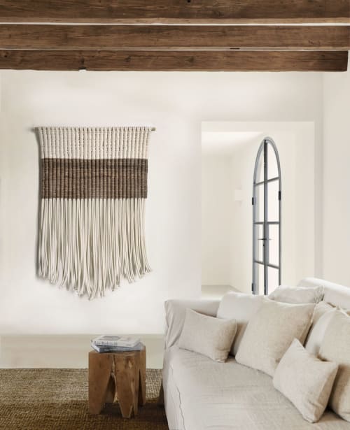 Large Macramé Wall Hanging Neutral Tones Art | Macrame Wall Hanging in Wall Hangings by MACRO MACRAME by Maeve Pacheco