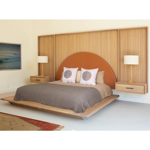 White Oak Floating Headboard and Nightstands | Beds & Accessories by Angel City Woodshop