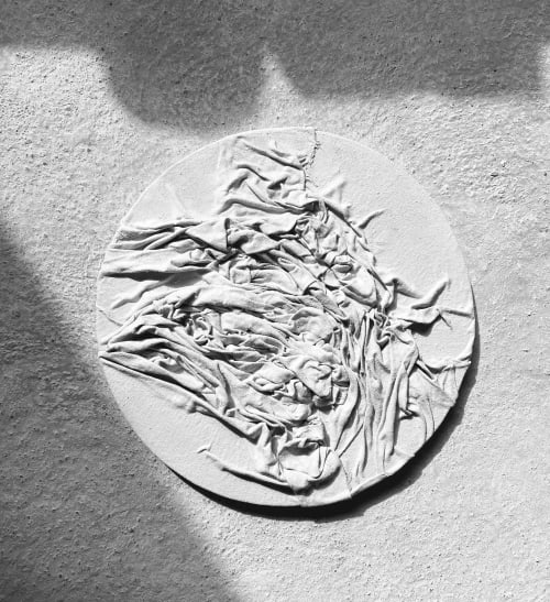 Mixed Media "Moon D30". White | Mixed Media by ArtForLoft