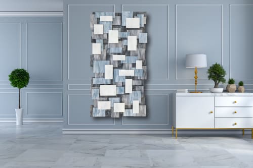 "Glacial" Glass and Metal Wall Art Sculpture | Wall Sculpture in Wall Hangings by Karo Studios