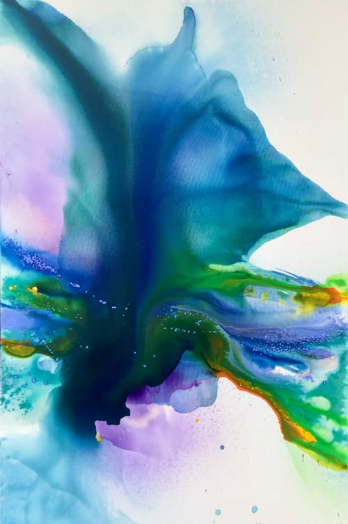 Blooming Flow | Oil And Acrylic Painting in Paintings by Maria Bacha