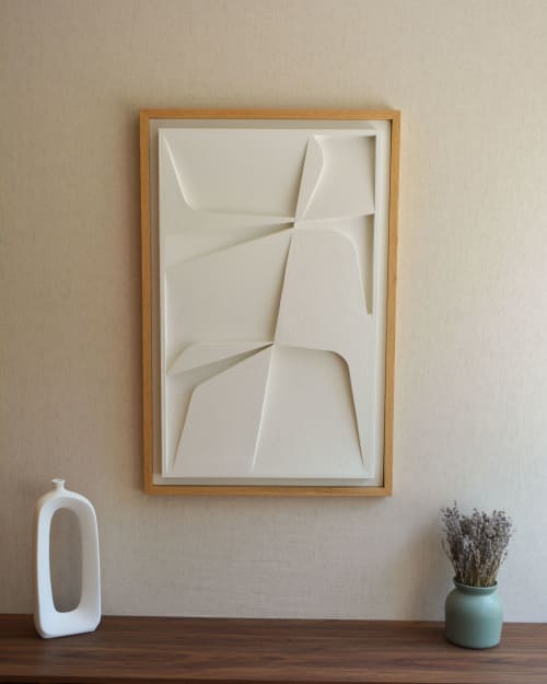 No. 112 Japandi Plaster Wall Relief - Scandinavian Decor | Wall Sculpture in Wall Hangings by Joseph A