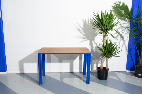 Walnut Desk with Color Edge | Tables by Chassie Studio | The Bronx in Bronx