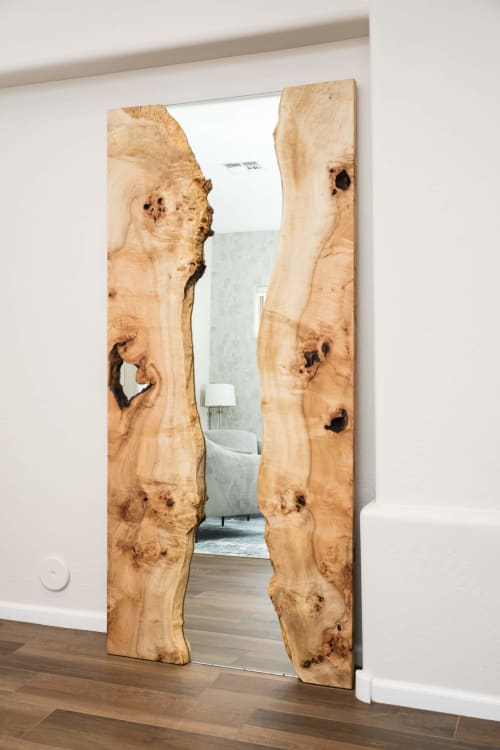 Maple Burl Live Edge Standing Mirror | Decorative Objects by Lumberlust Designs