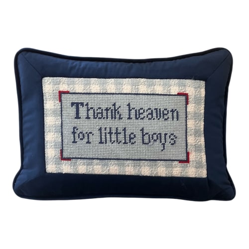 hand-embroidered THANK HEAVEN FOR LITTLE BOYS | Pillows by Mommani Threads