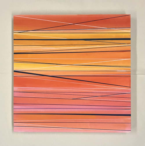 Wildfire Sunset series (3 pieces) | Oil And Acrylic Painting in Paintings by Leilani Norman Art & Design
