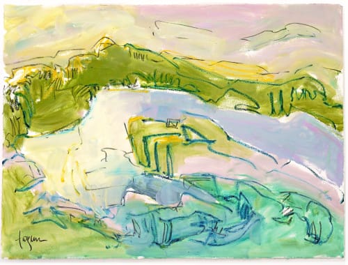 Treasured Island in a Sea of Dreams, Oil on paper 22" x 30 | Oil And Acrylic Painting in Paintings by Dorothy Fagan Fine Art: Joy's Garden
