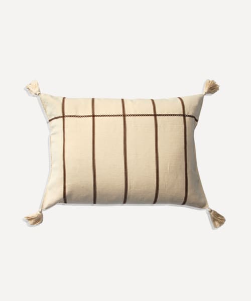 Rayas Stripe Zinacantán Cushion (Neutral) | Pillows by Routes Interiors