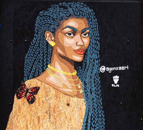 BLACK LIVES MATTER PLY WOOD | Murals by AGONZA