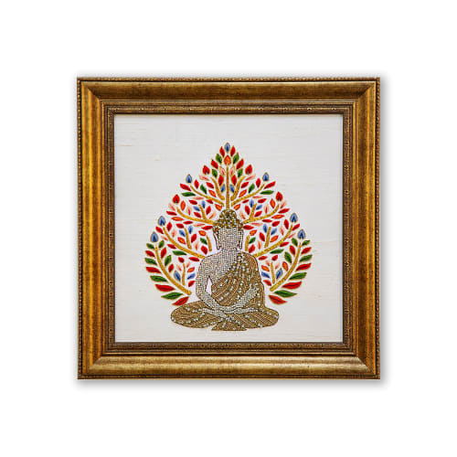 Buddha Meditating Wall Art For Zen Meditation Spiritual Home | Embroidery in Wall Hangings by MagicSimSim