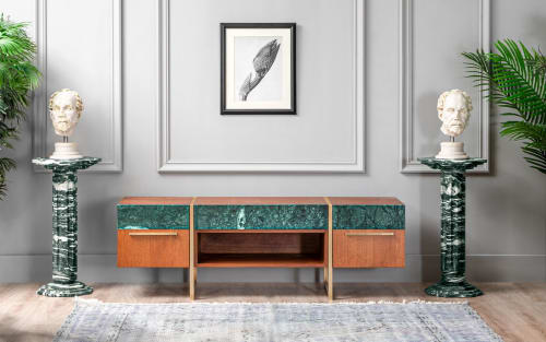 Famed Rainforest Marble TV Cabinet with Drawers | Storage by LAGU