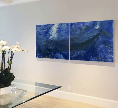 SOLD PRIVATE COLLECTION: LIVING OCEANS - MAUI II, diptych | Paintings by Betty Jo Costanzo