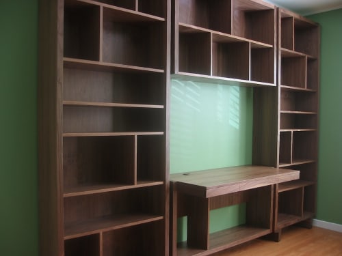 Custom JLD Bookcase with built-in Desk | Book Case in Storage by Jason Lees Design