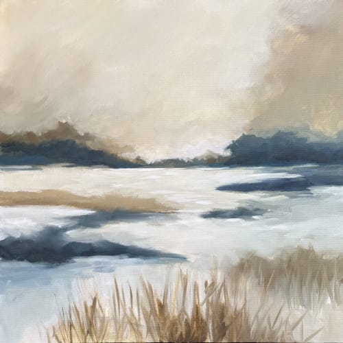 Modern Contemporary Coastal Art - Morning Haze | Paintings by Filomena Booth Fine Art