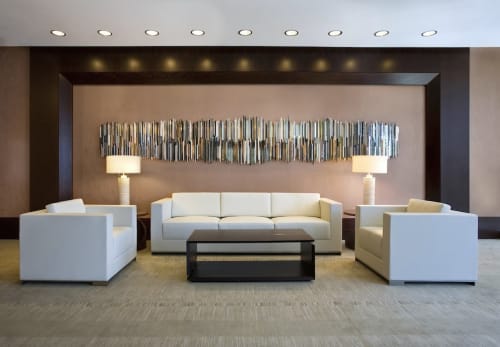 Glass Wave In Green | Wall Hangings by Michael Curry Mosaics | JW Marriott Marquis Miami in Miami