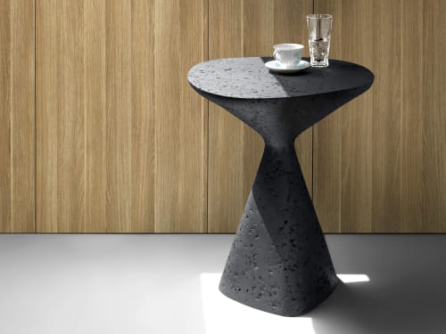 Black sculptural side table, accent furniture | Tables by Donatas Žukauskas