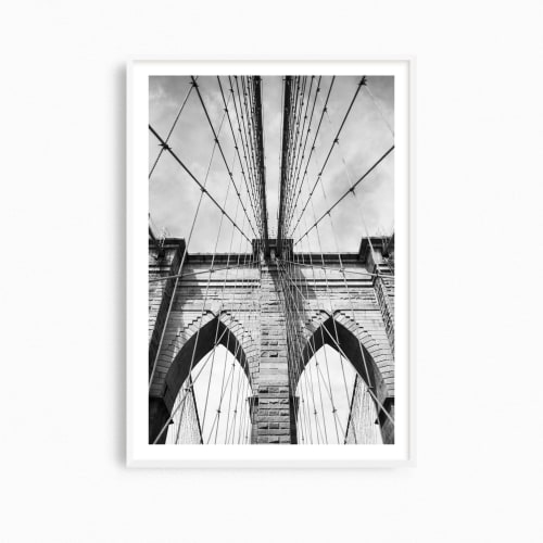 Black and white "Brooklyn Bridge" photography print | Photography by PappasBland