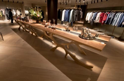 Grey Tinted River Walnut Display Table | Tables by Sprue Bespoke Furniture