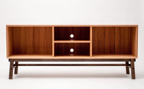 Oak Media Cabinet | Media Console in Storage by Big Sand Woodworking