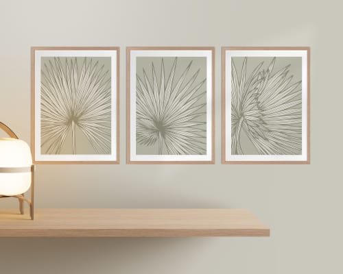 Nobilis Palm - 1 & 2 & 3 - Sand - Framed Art | Art & Wall Decor by Patricia Braune
