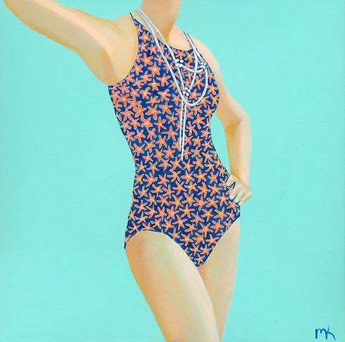 Floral Bathing Suit - Vibrant Giclée Print | Prints in Paintings by Michelle Keib Art