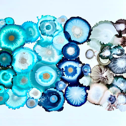 Blue Gray Geode | Paintings by Laura Van Horne Art