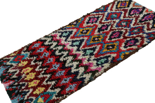 1950s Azilal Moroccan Runner with Polychromatic Patterns | Area Rug in Rugs by Rug and Kilim