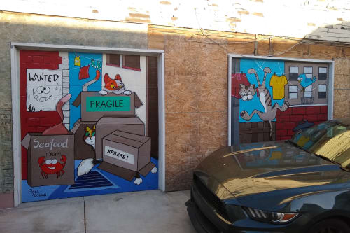 Cat Cartoons Murals | Street Murals by PixelDorian
